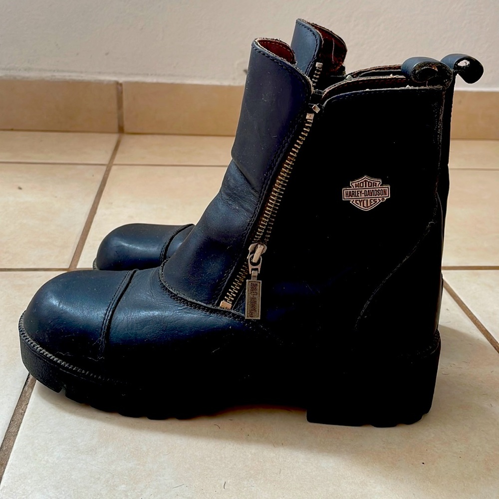 Harley Davidson black leather boots size 9